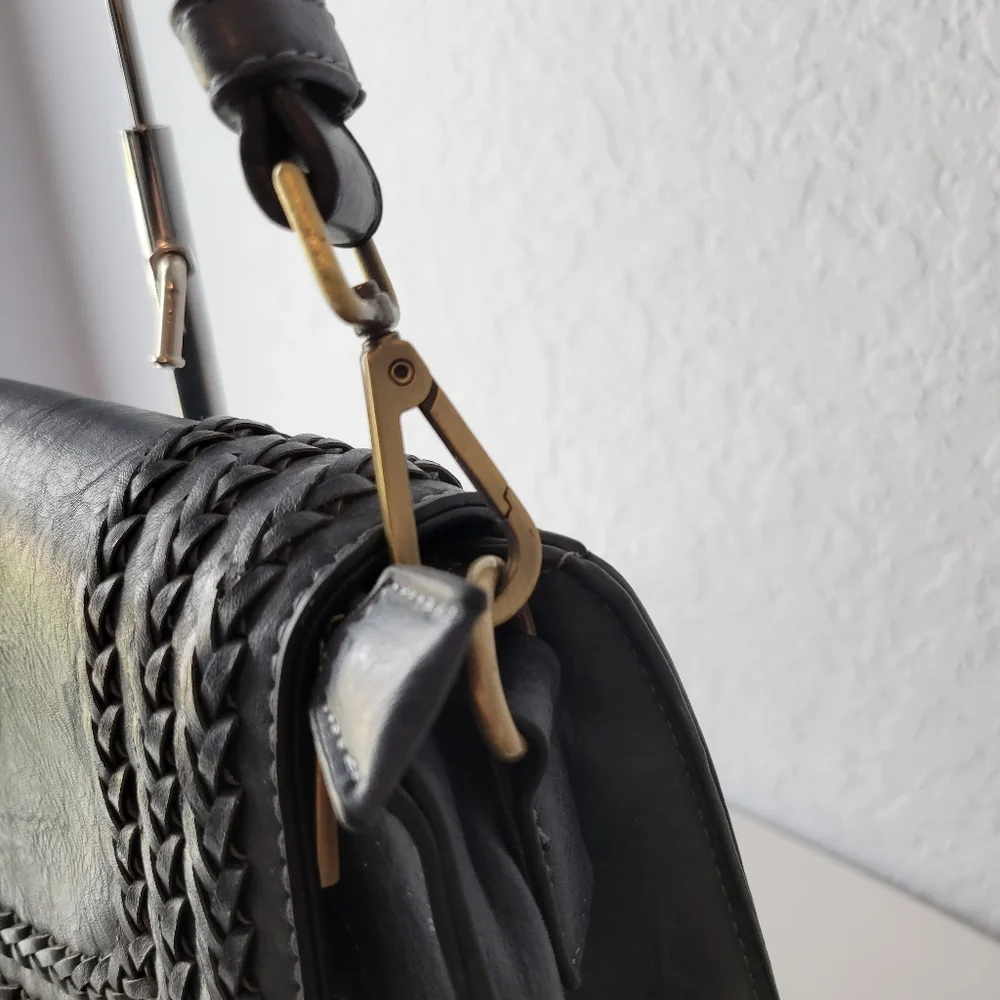 Antik Kraft Gray/ Blue Western Studded Saddle Bag Purse